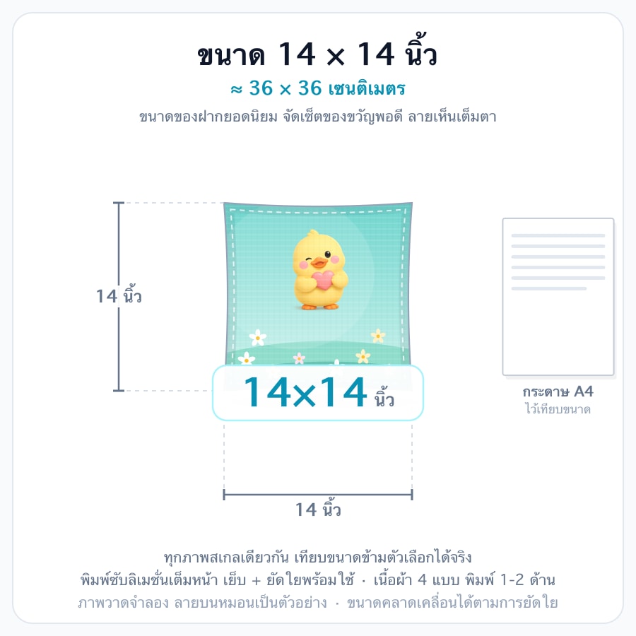 14x14 นิ้ว