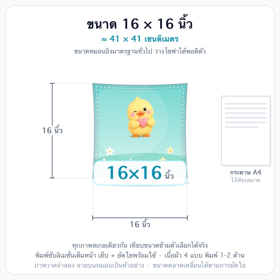 16x16 นิ้ว