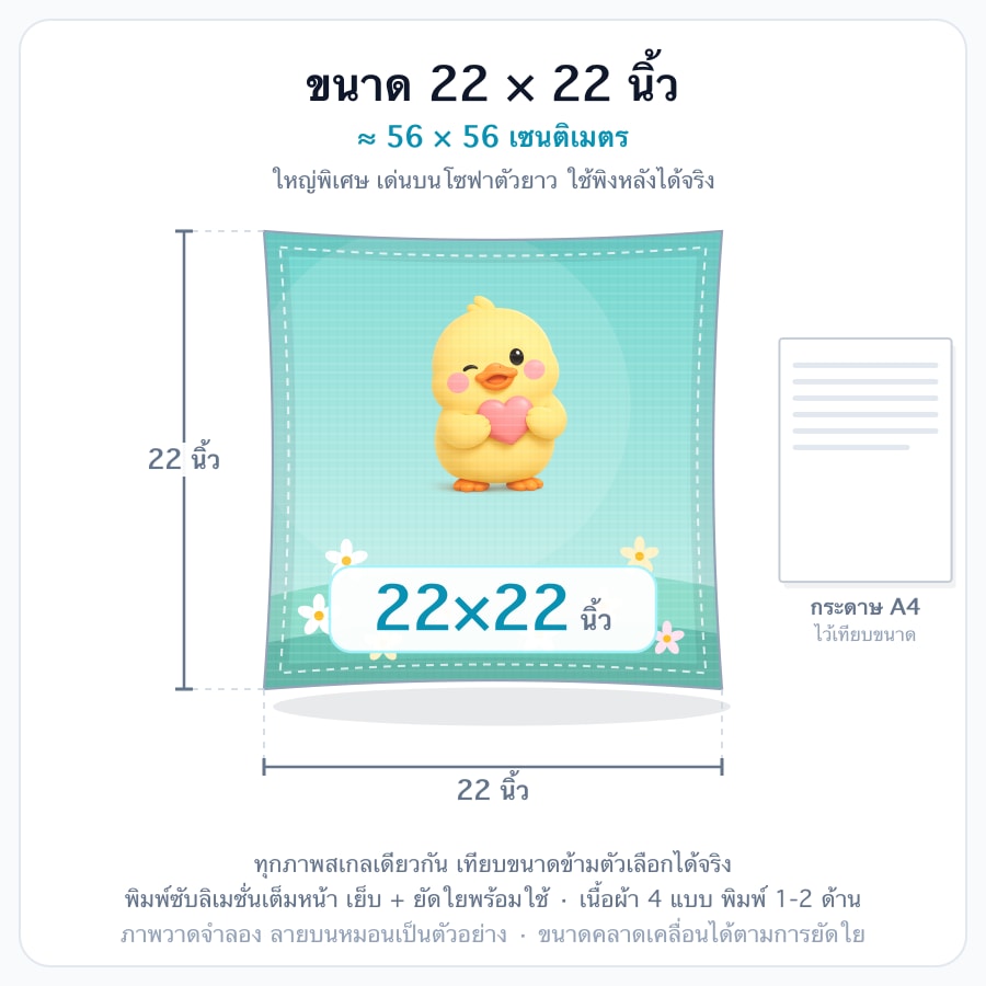 22x22 นิ้ว