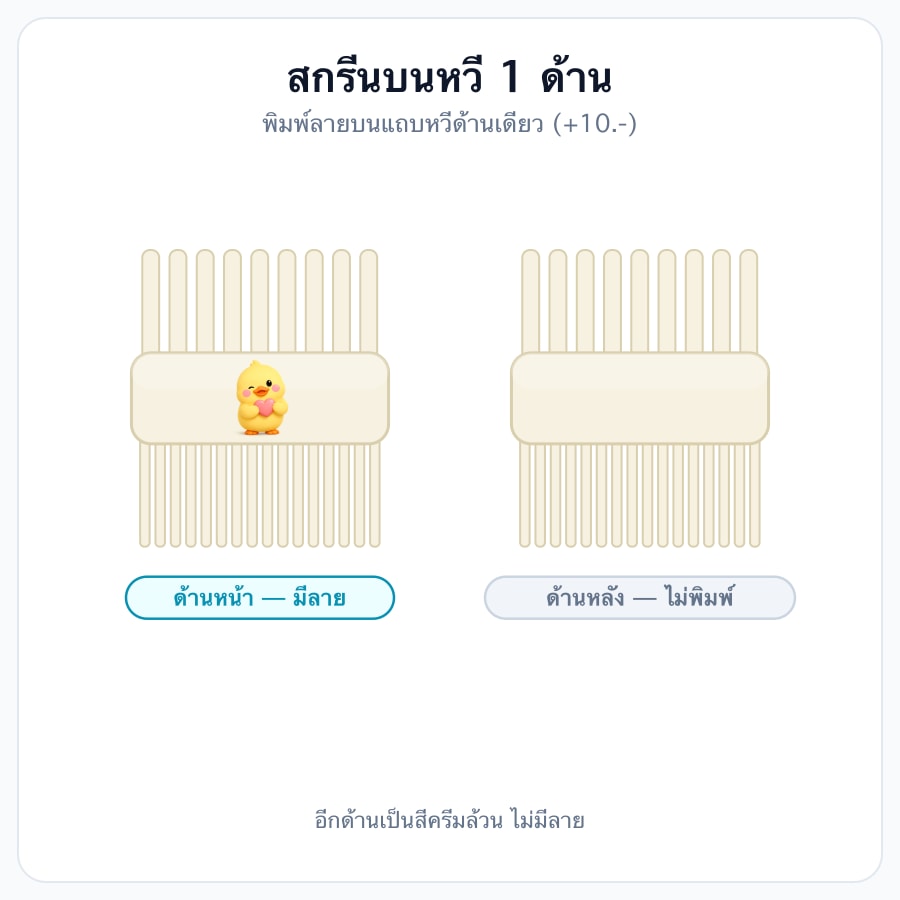 สกรีนบนหวี 1 ด้าน
