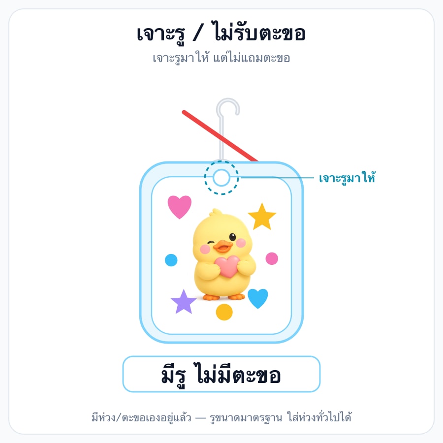 เจาะรู / ไม่รับตะขอ