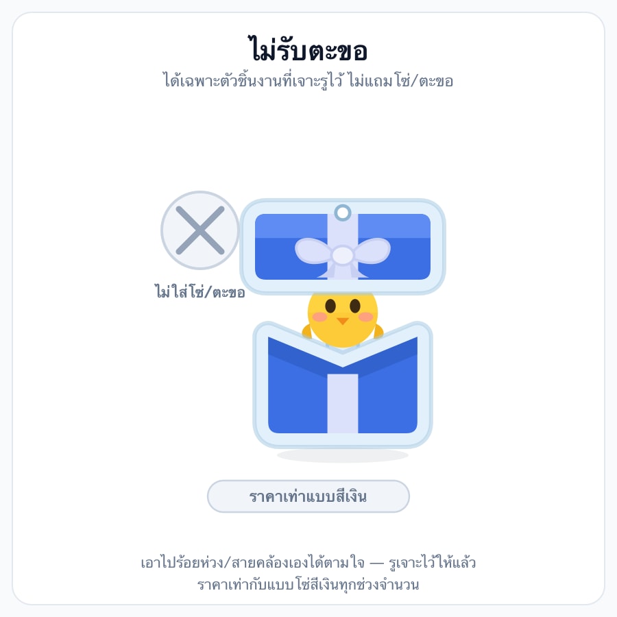❌ ไม่รับตะขอ