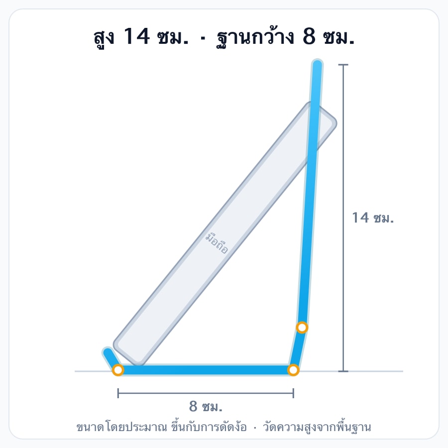 สูง 14 ซม. × ฐานกว้าง 8 ซม.