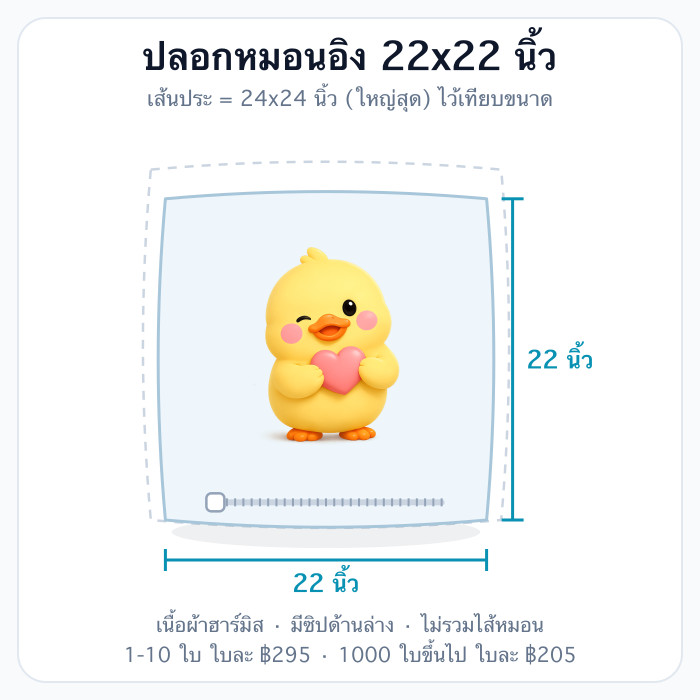 22x22 นิ้ว
