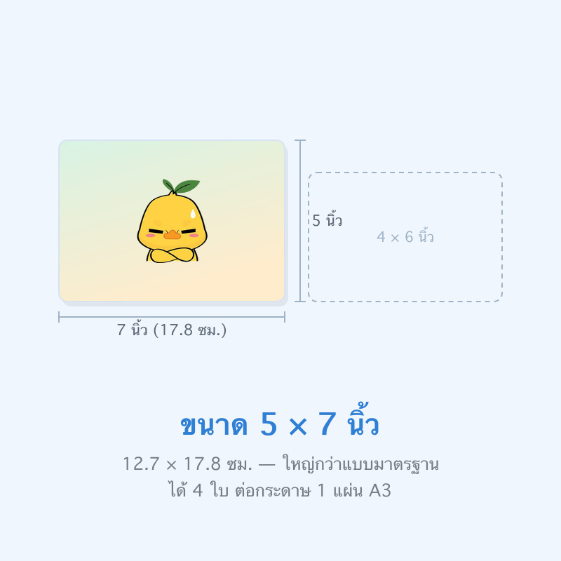 5 × 7 นิ้ว
